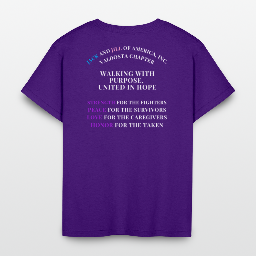 Valdosta JJOA Relay For Life Kids' T-Shirt - purple