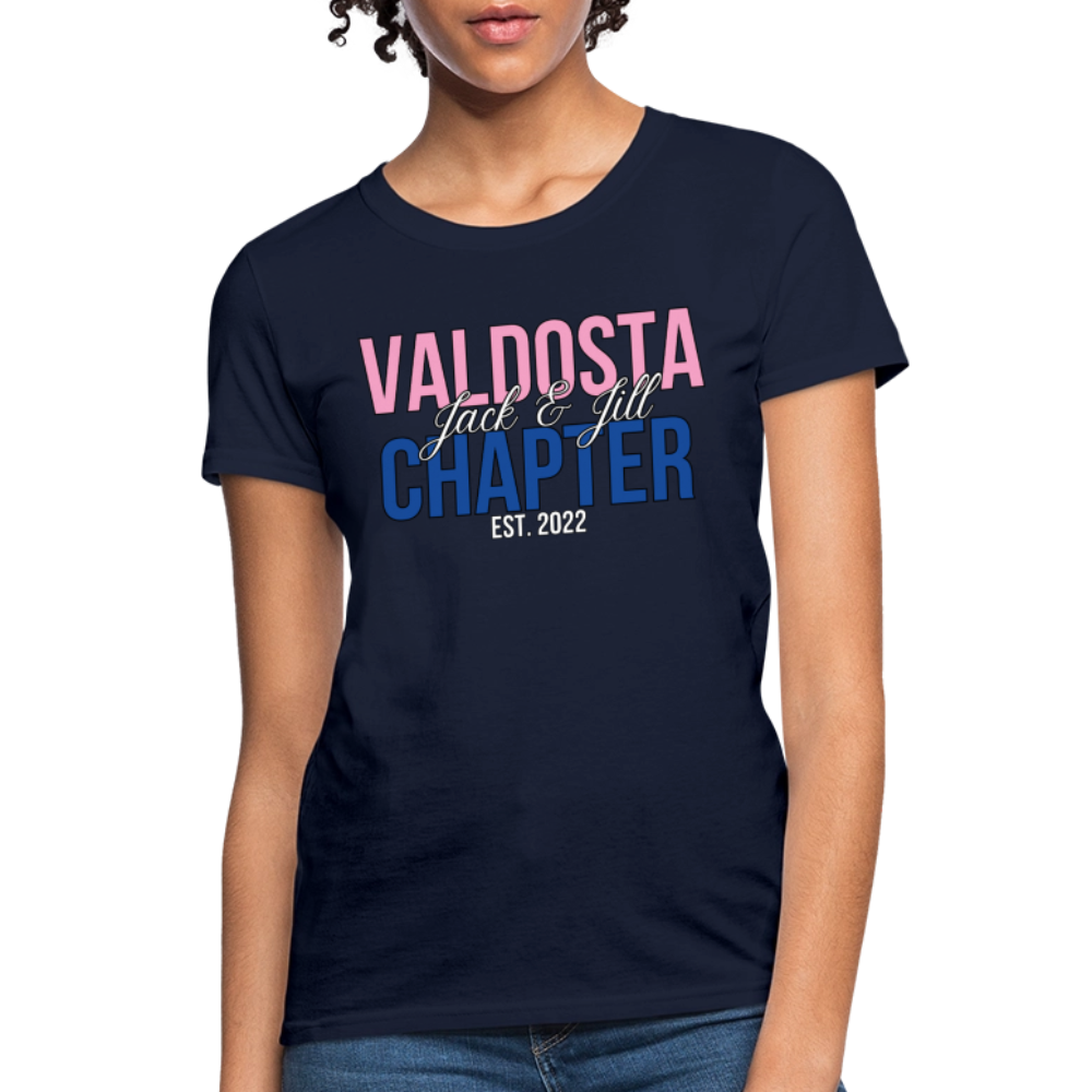 Valdosta Chapter of Jack and Jill Pink and Blue Women's T-Shirt - navy