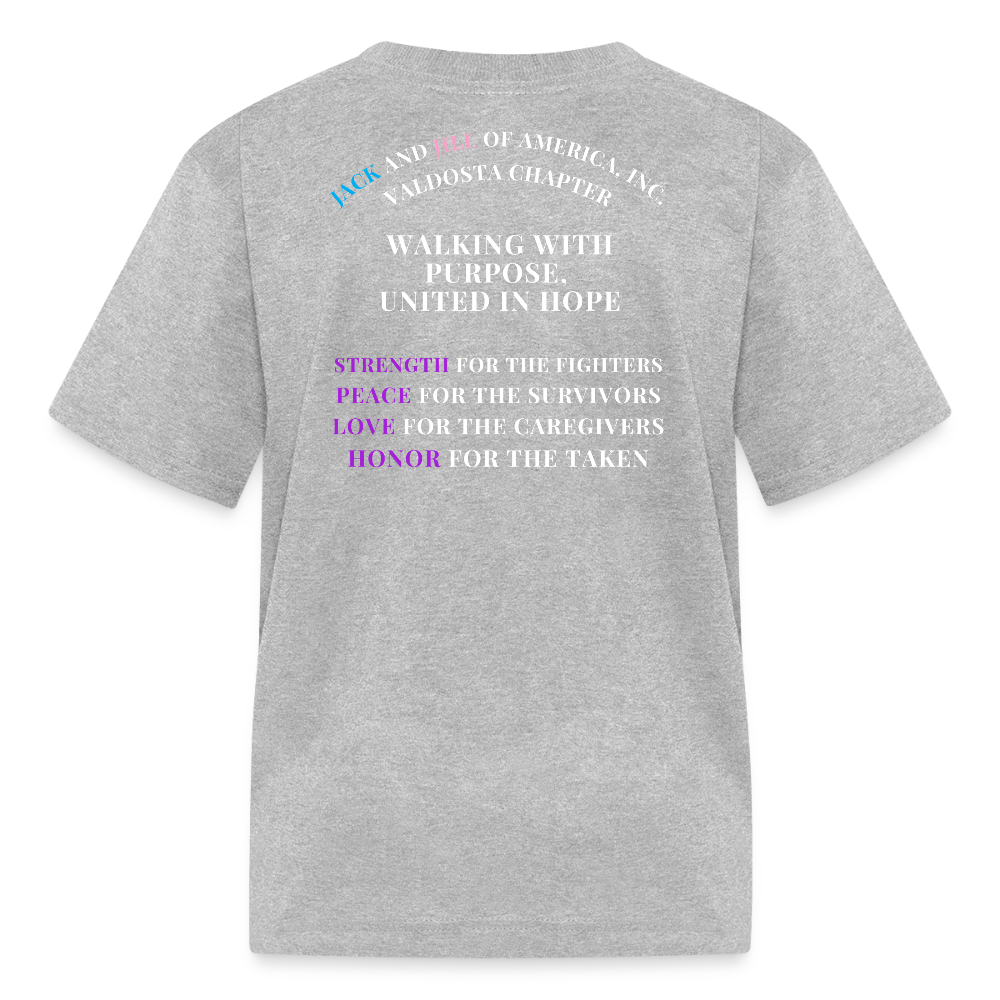 Valdosta JJOA Relay For Life Kids' T-Shirt - heather gray
