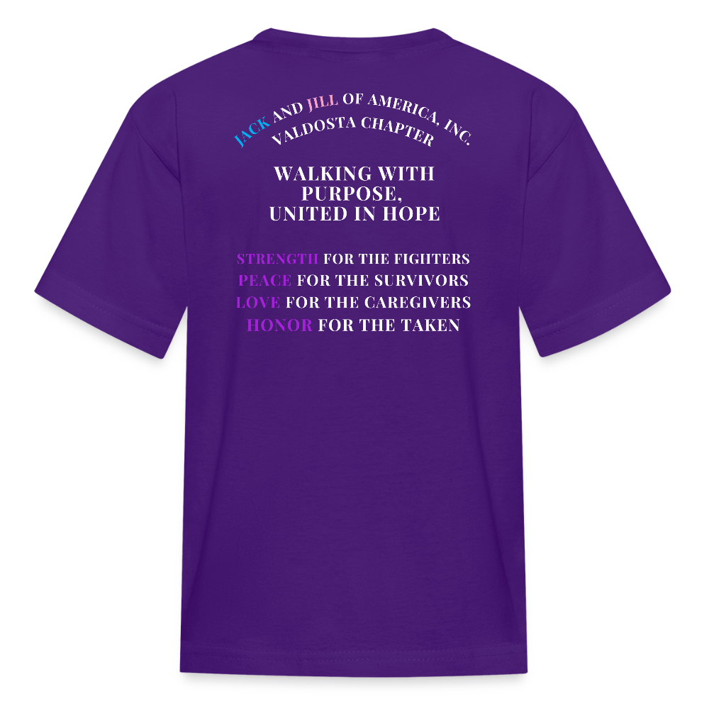 Valdosta JJOA Relay For Life Kids' T-Shirt - purple