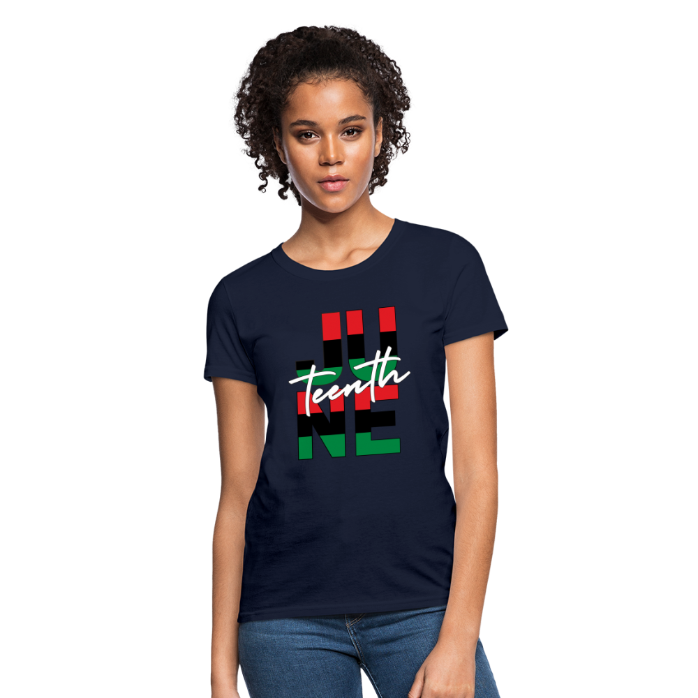 Juneteenth RBG Squared Women's T-Shirt - navy