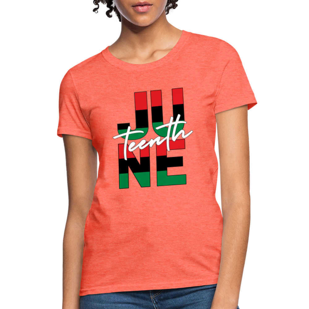 Juneteenth RBG Squared Women's T-Shirt - heather coral