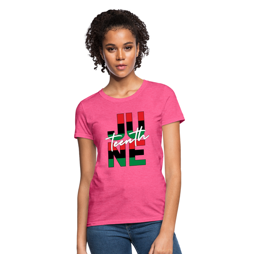 Juneteenth RBG Squared Women's T-Shirt - heather pink