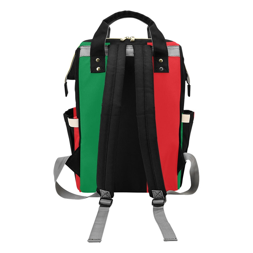 Pan African RBG Flag Waterproof Diaper Backpack