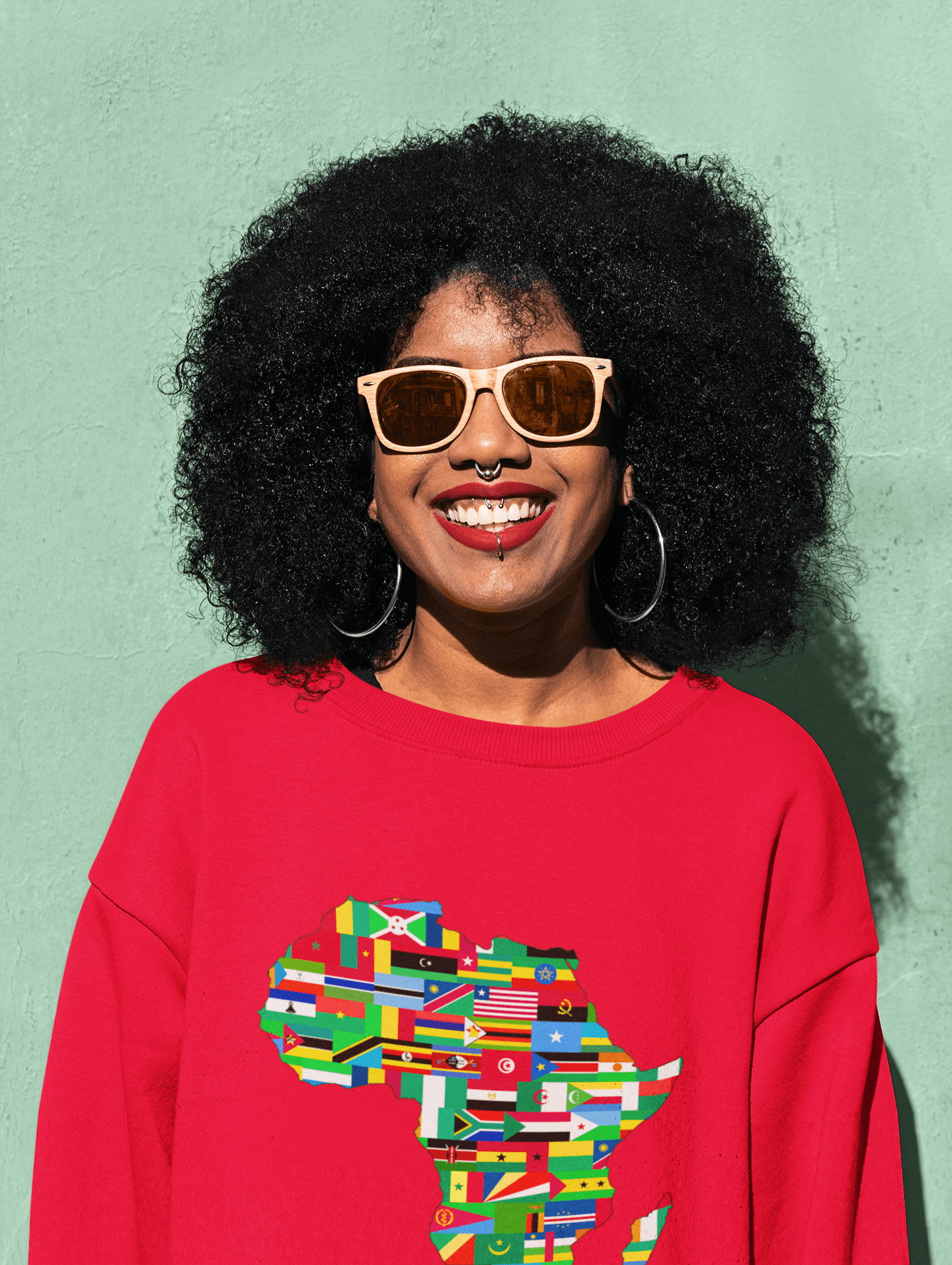 African Flags Unisex Crewneck Sweatshirt - Chocolate Ancestor