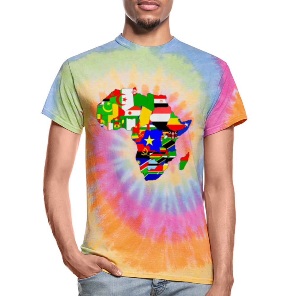 African Flags Unisex Tie Dye T-Shirt - Chocolate Ancestor