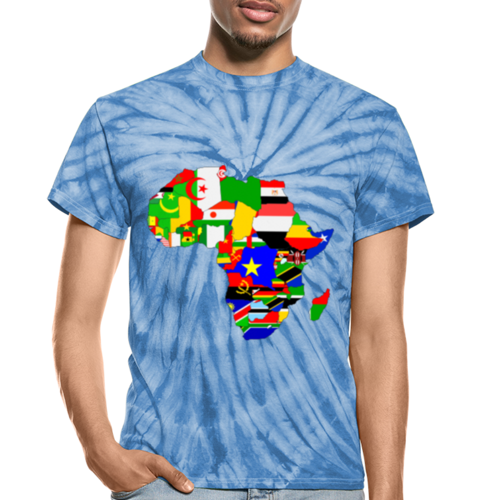 African Flags Unisex Tie Dye T-Shirt - Chocolate Ancestor