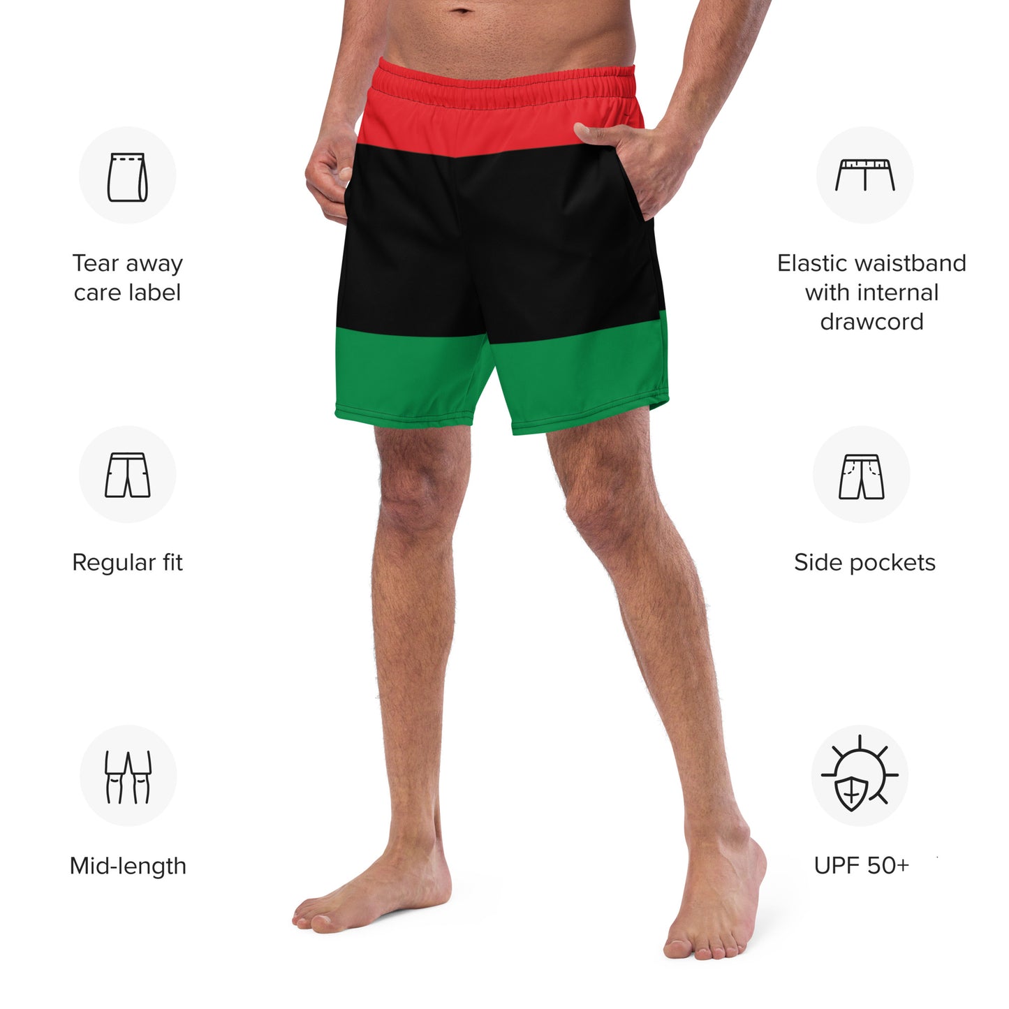 Pan African RBG Flag Men's swim trunks