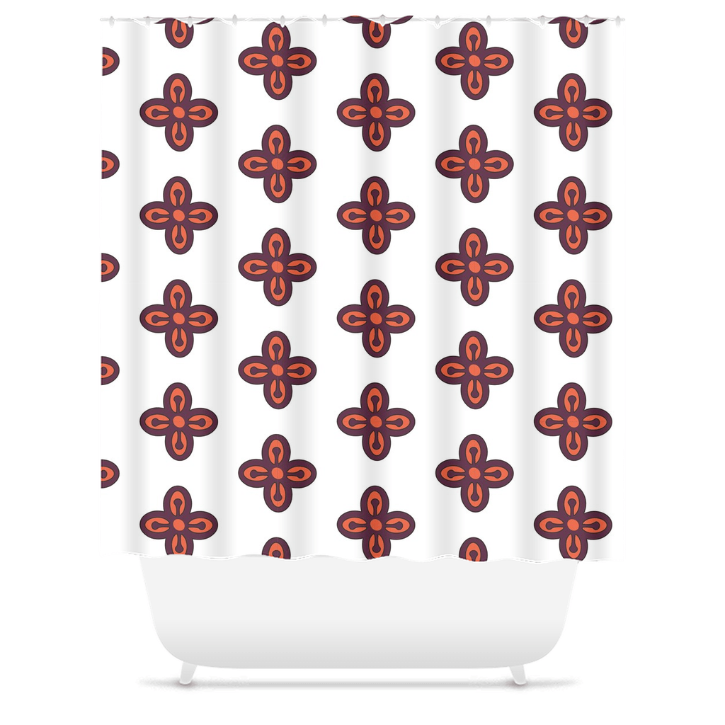 Bese Saka Adinkra Symbol Shower Curtain - Chocolate Ancestor