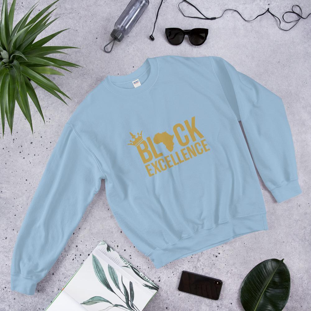 Black Excellence (Gold) Unisex Crewneck Sweatshirt - Chocolate Ancestor