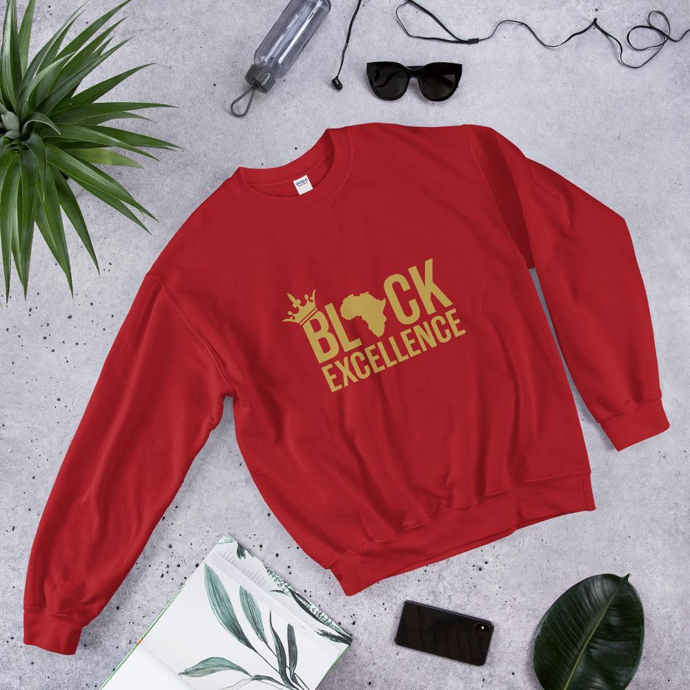 Black Excellence (Gold) Unisex Crewneck Sweatshirt - Chocolate Ancestor