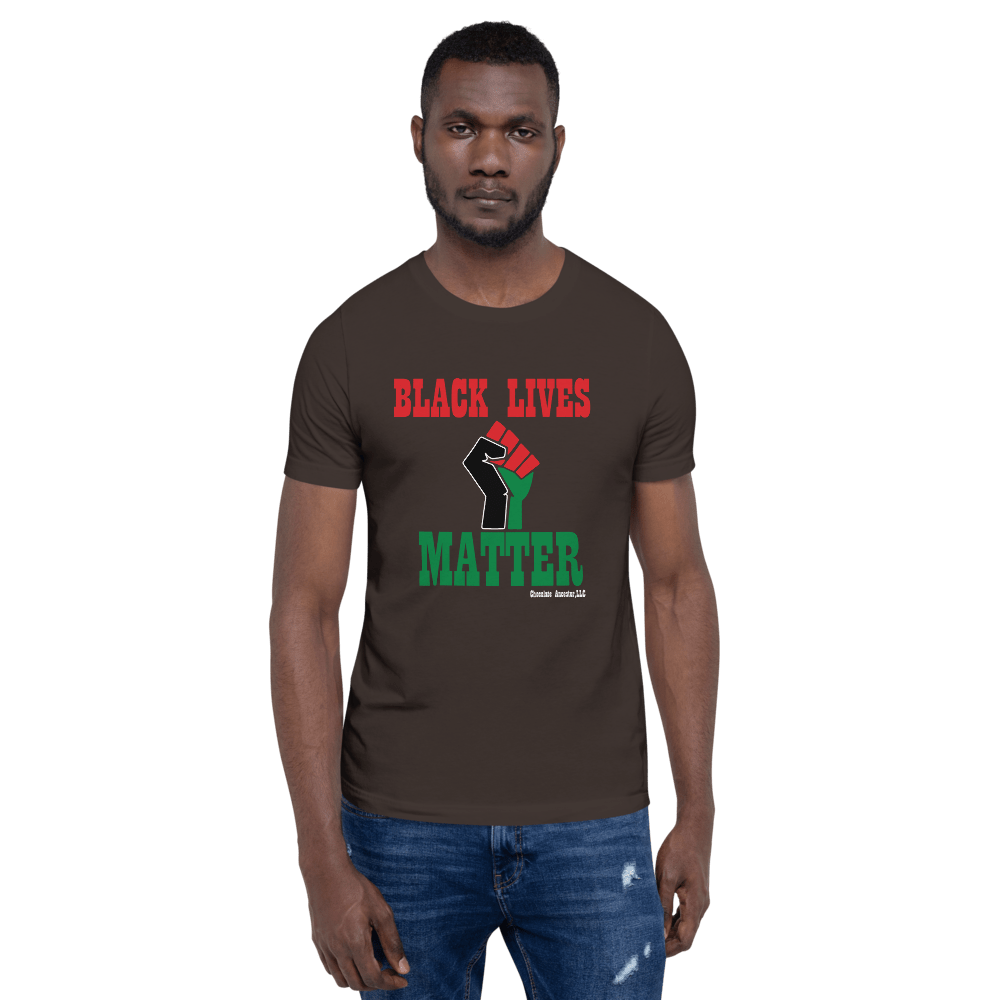 Black Lives Matter Pan African Short-Sleeve Unisex T-Shirt - Chocolate Ancestor