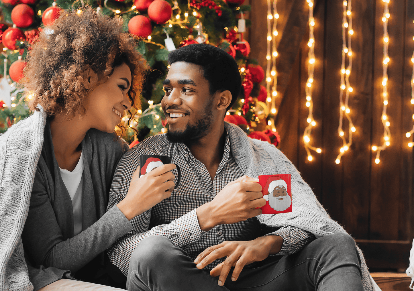 Black Santa Full Color Mug - Chocolate Ancestor
