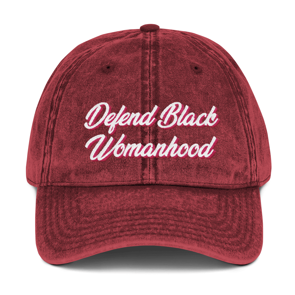 Defend Black Womanhood Vintage Cotton Twill Cap - Chocolate Ancestor