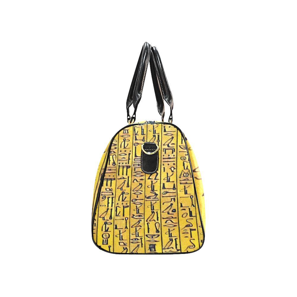 Egyptian Hieroglyphics Waterproof Travel Bag - Chocolate Ancestor