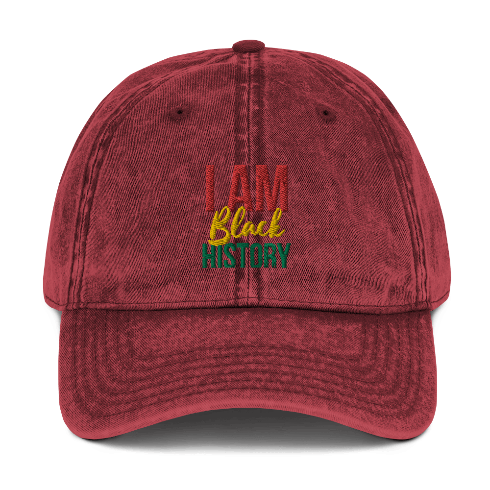 I Am Black History Unisex Vintage Cotton Twill Cap - Chocolate Ancestor