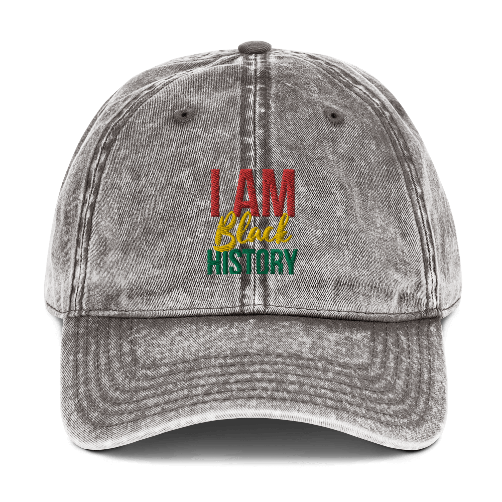 I Am Black History Unisex Vintage Cotton Twill Cap - Chocolate Ancestor