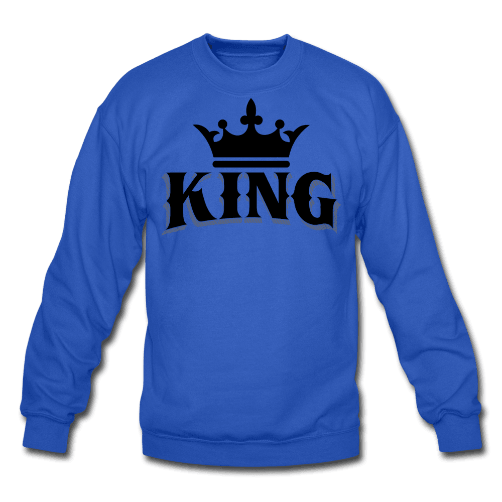 King w/ Crown (Black) Crewneck Sweatshirt (Style 2) - Chocolate Ancestor