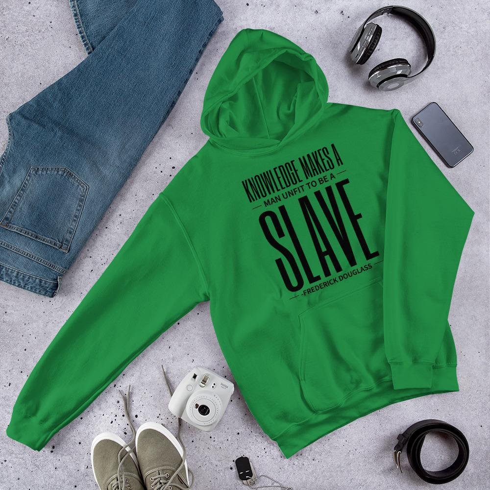 Knowledge Makes a Man Unfit to be a Slave Unisex Hooded Sweatshirt - Chocolate Ancestor