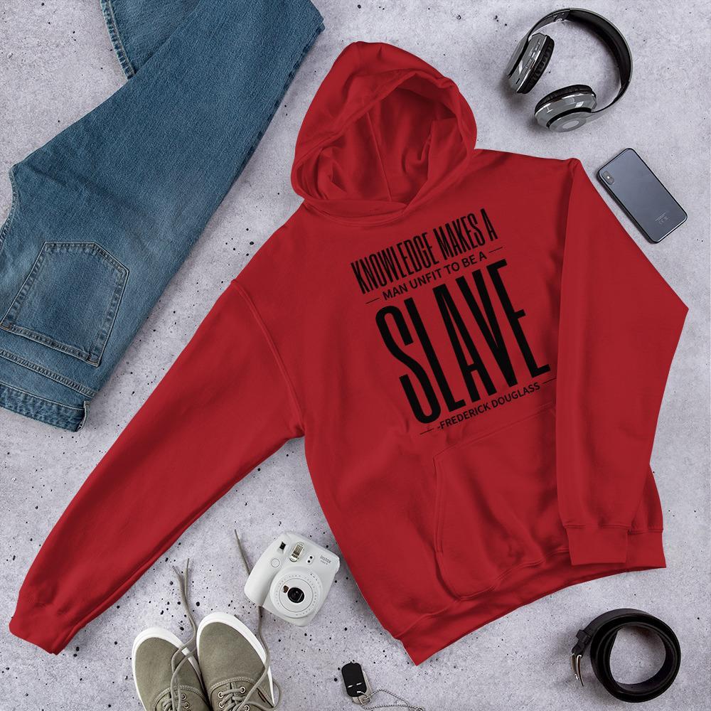 Knowledge Makes a Man Unfit to be a Slave Unisex Hooded Sweatshirt - Chocolate Ancestor
