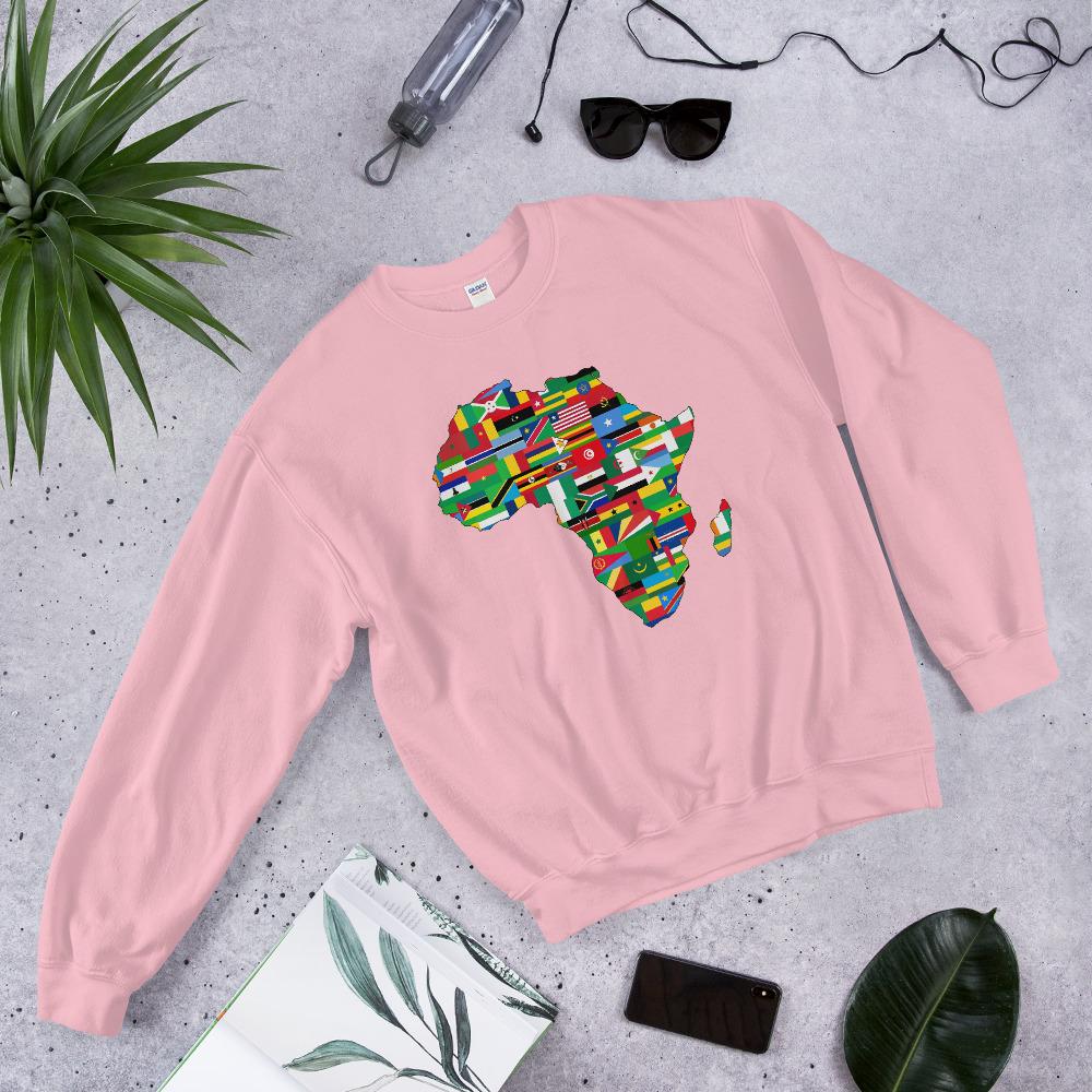 African Flags Unisex Crewneck Sweatshirt - Chocolate Ancestor