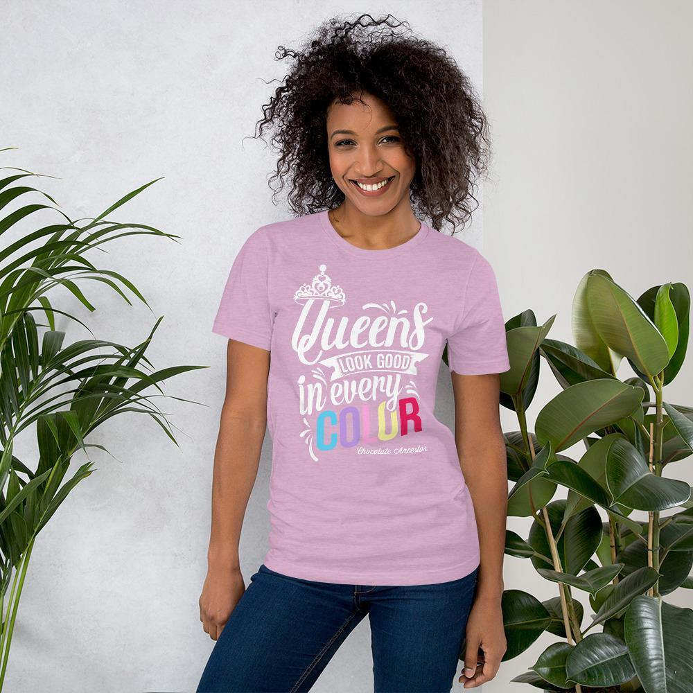 Queens Look Good in Every Color Short-Sleeve T-Shirt - Chocolate Ancestor