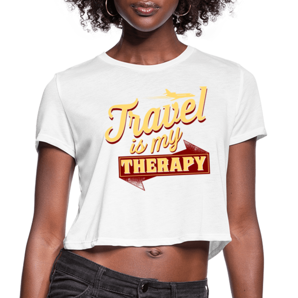Travel is My Therapy Women's Crop Top (Style 2) - Chocolate Ancestor