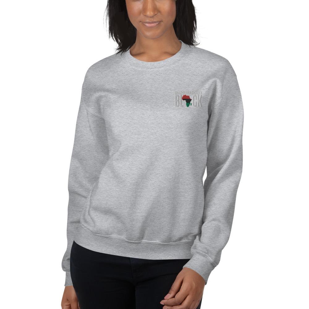 Unapologetically Black Pan African RBG Embroidered Unisex Sweatshirt - Chocolate Ancestor