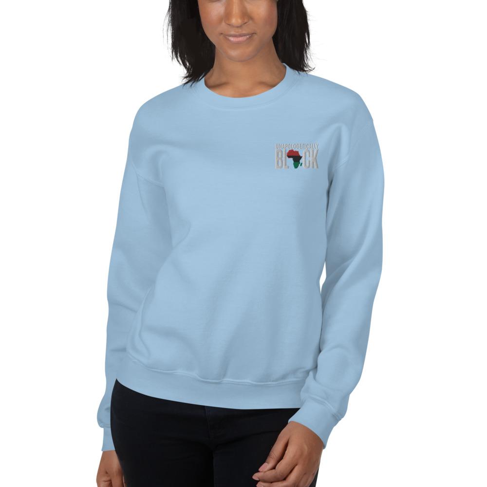 Unapologetically Black Pan African RBG Embroidered Unisex Sweatshirt - Chocolate Ancestor