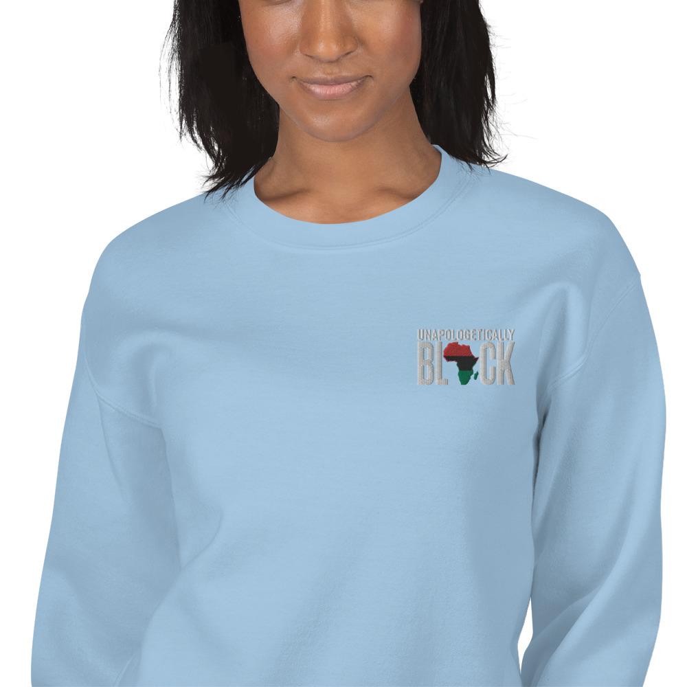 Unapologetically Black Pan African RBG Embroidered Unisex Sweatshirt - Chocolate Ancestor