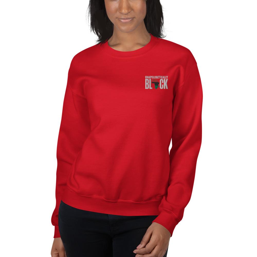 Unapologetically Black Pan African RBG Embroidered Unisex Sweatshirt - Chocolate Ancestor