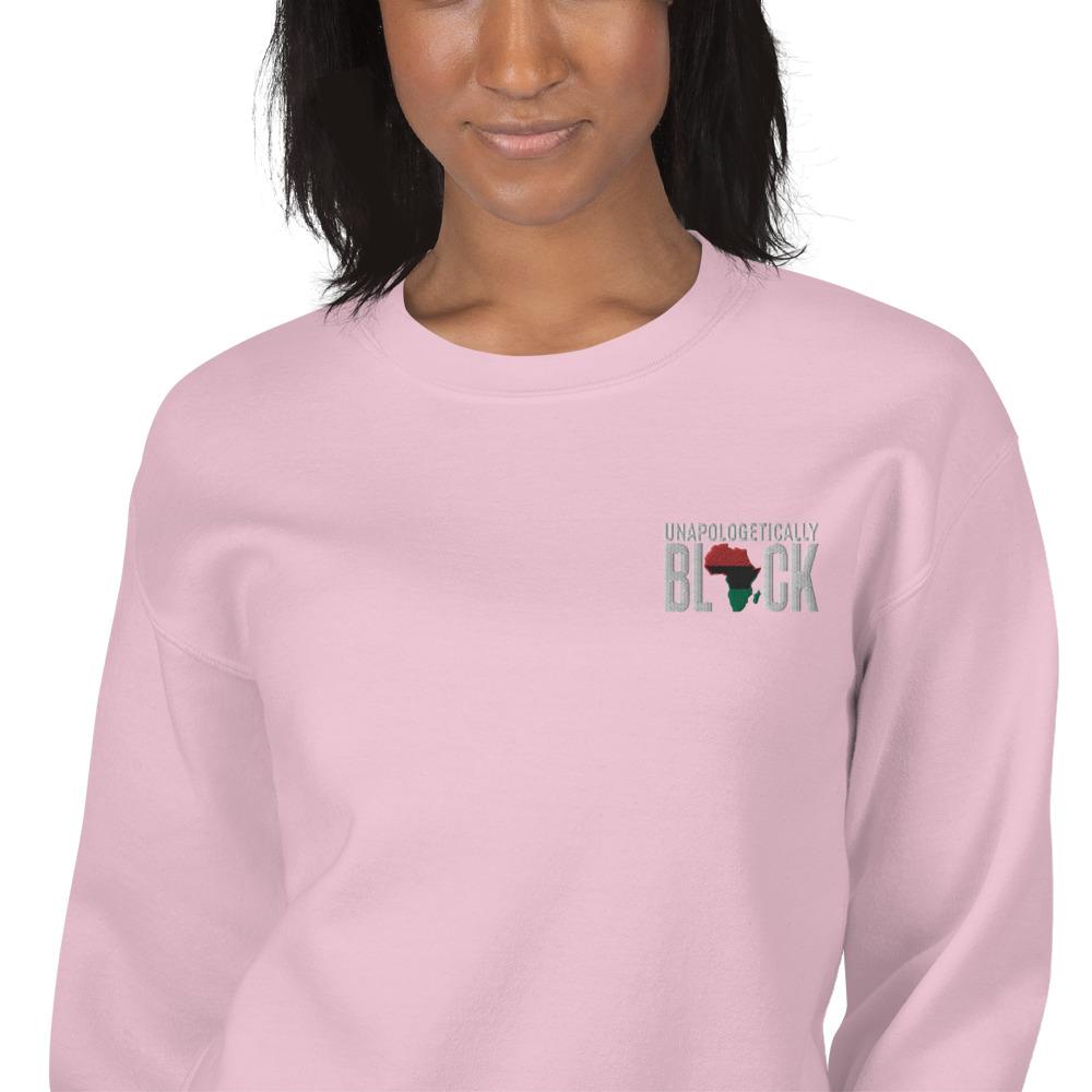 Unapologetically Black Pan African RBG Embroidered Unisex Sweatshirt - Chocolate Ancestor