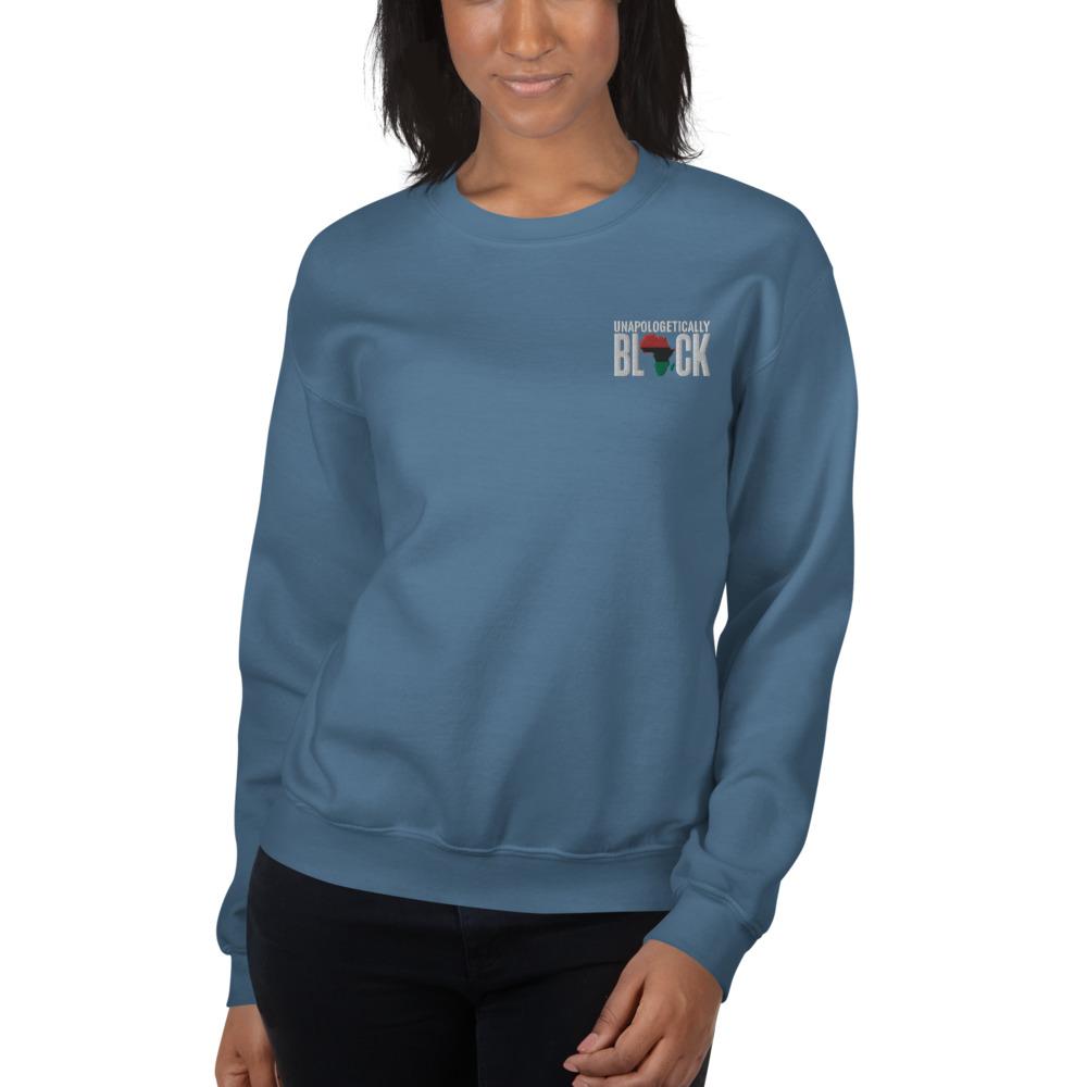 Unapologetically Black Pan African RBG Embroidered Unisex Sweatshirt - Chocolate Ancestor