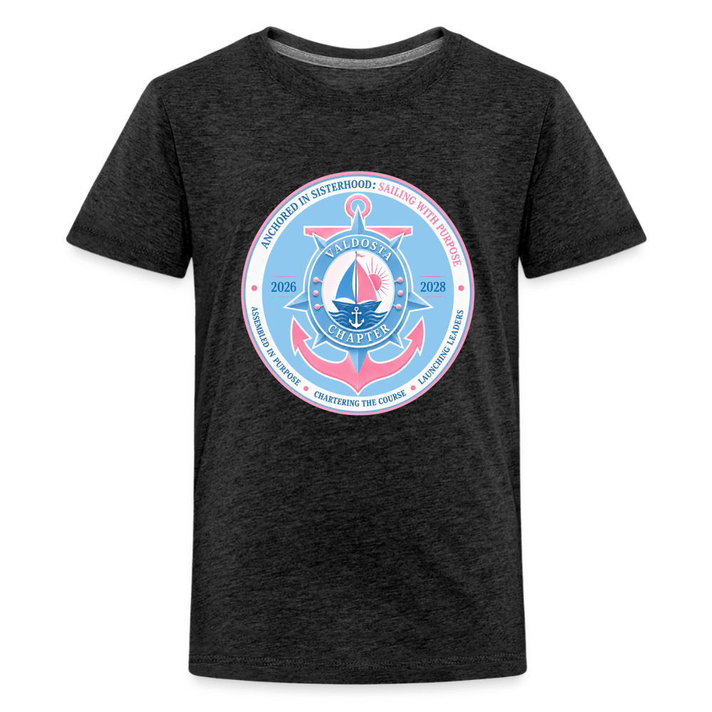 Valdosta JJOA 2026-2028 Theme Emblem Light Blue Kids' Premium T-Shirt - charcoal grey
