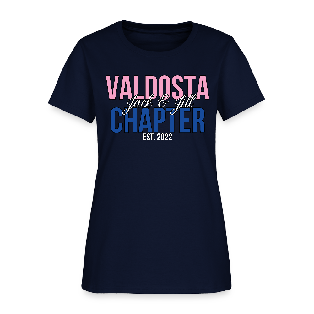 Valdosta Chapter of Jack and Jill Pink and Blue Women's T-Shirt - navy