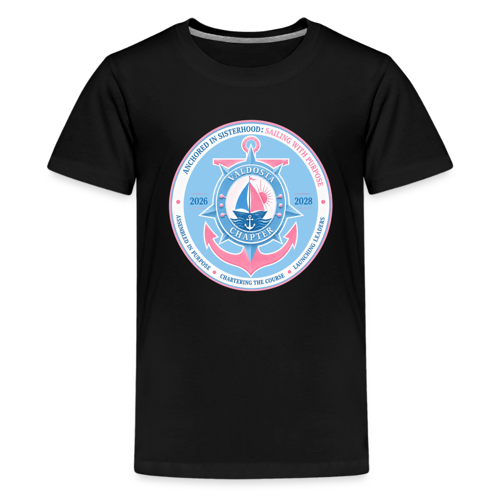 Valdosta JJOA 2026-2028 Theme Emblem Light Blue Kids' Premium T-Shirt - black