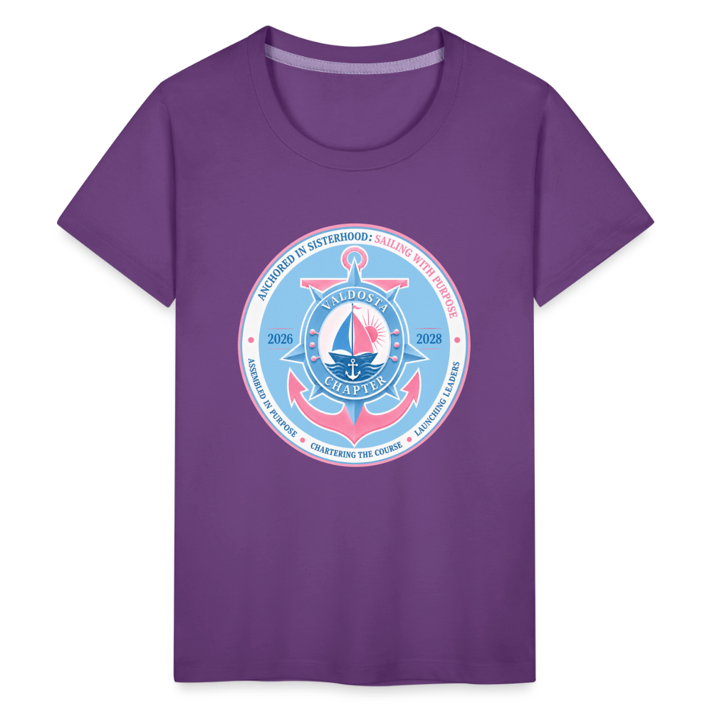 Valdosta JJOA 2026-2028 Theme Emblem Light Blue Kids' Premium T-Shirt - purple