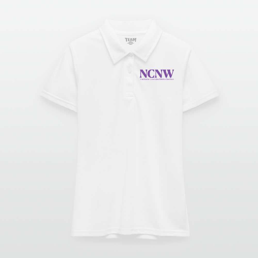 Valdosta-Lowndes Metro Section NCNW (Purple) Ladies' Polo- Purple Logo - white