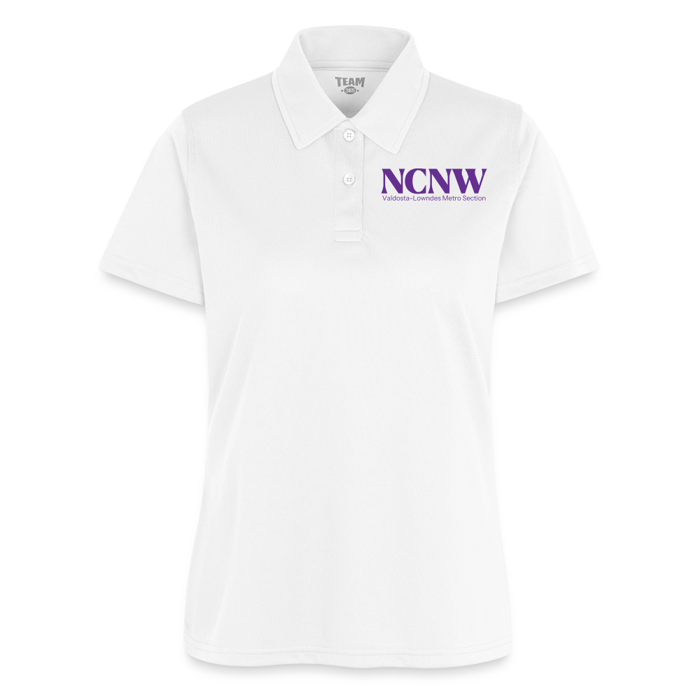 Valdosta-Lowndes Metro Section NCNW (Purple) Ladies' Polo- Purple Logo - white