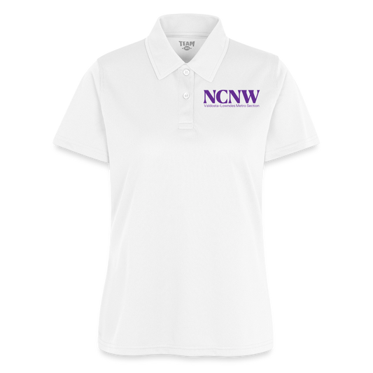 Valdosta-Lowndes Metro Section NCNW (Purple) Ladies' Polo- Purple Logo - white