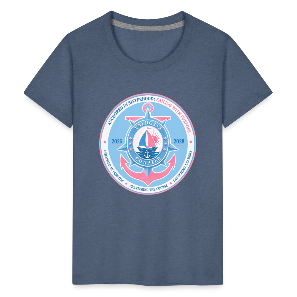 Valdosta JJOA 2026-2028 Theme Emblem Light Blue Kids' Premium T-Shirt - heather blue