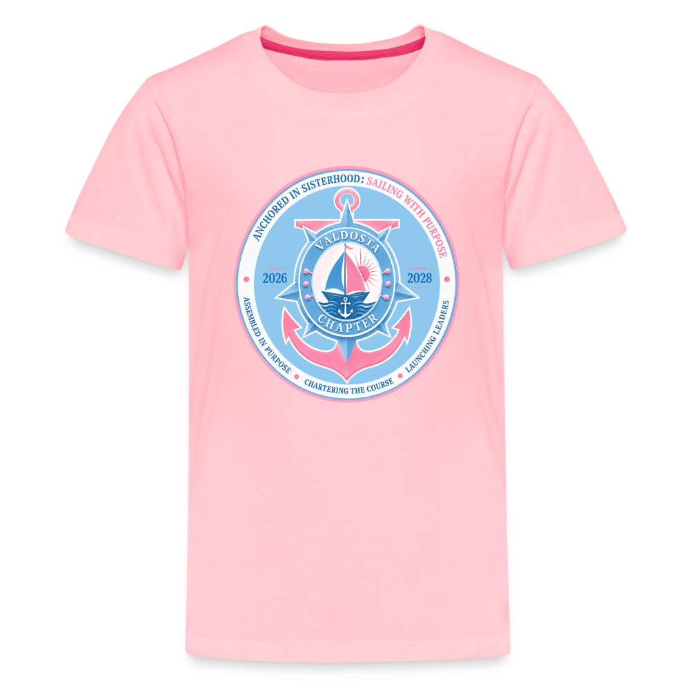 Valdosta JJOA 2026-2028 Theme Emblem Light Blue Kids' Premium T-Shirt - pink