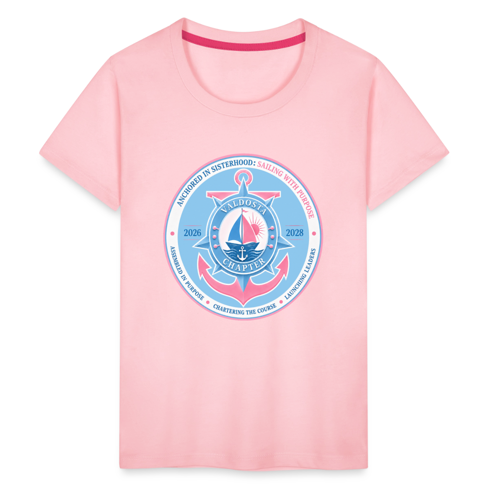 Valdosta JJOA 2026-2028 Theme Emblem Light Blue Kids' Premium T-Shirt - pink