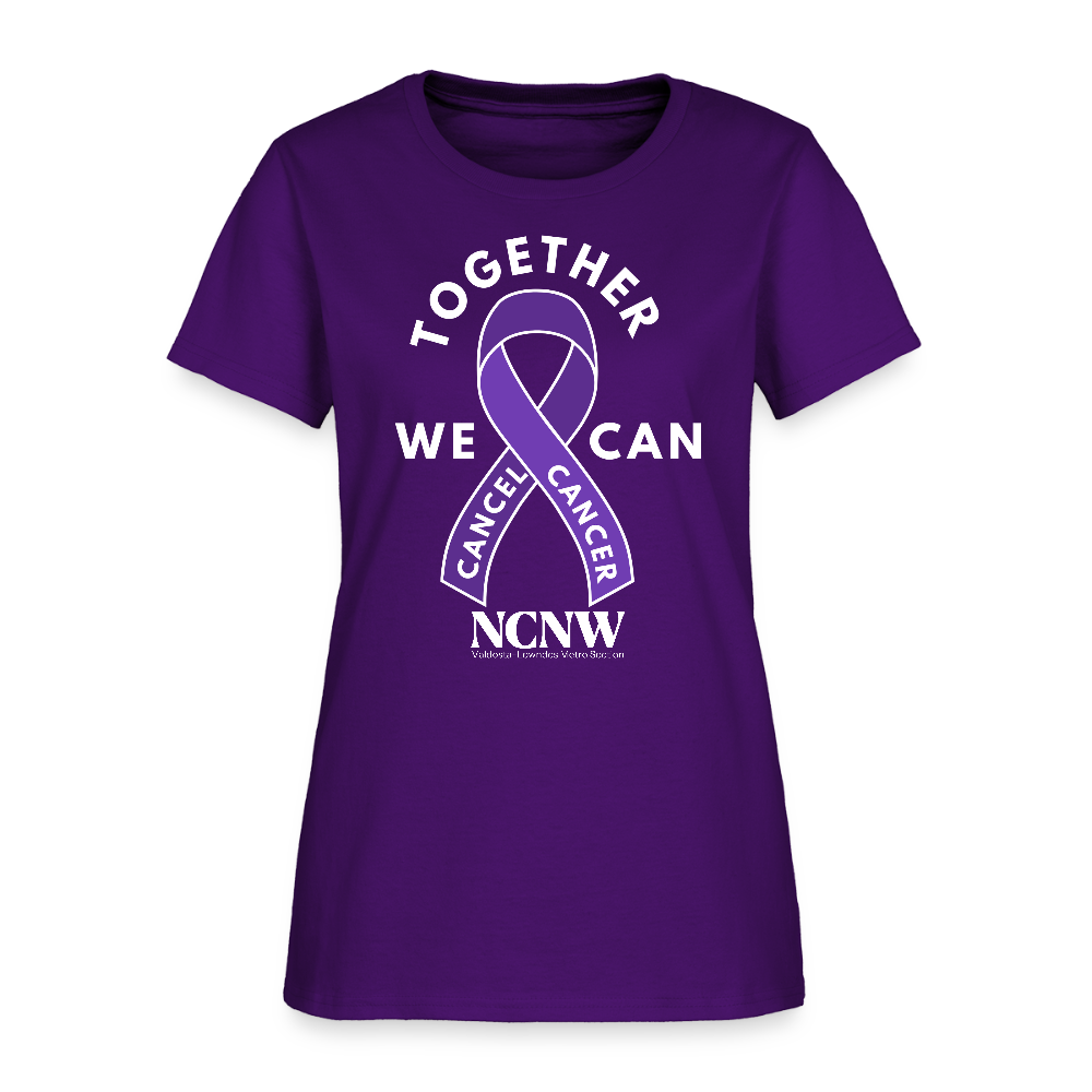 Together We Can Cancel Cancer Women's Relay For Life T-Shirt - purple