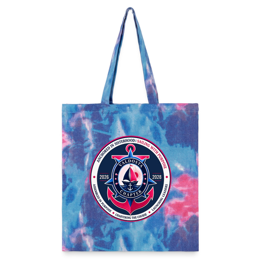 Valdosta JJOA 2026-2028 Theme Emblem Tie Dye Tote Bag - cotton candy 