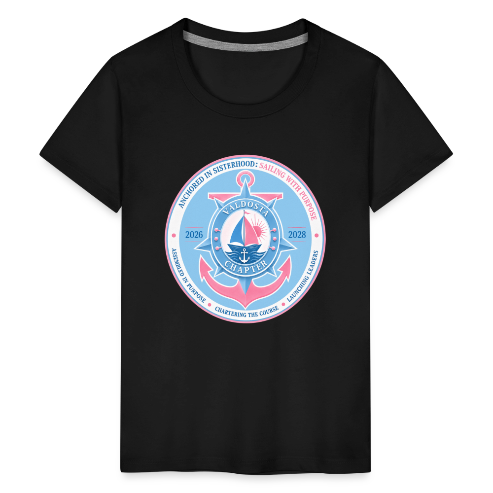 Valdosta JJOA 2026-2028 Theme Emblem Light Blue Kids' Premium T-Shirt - black