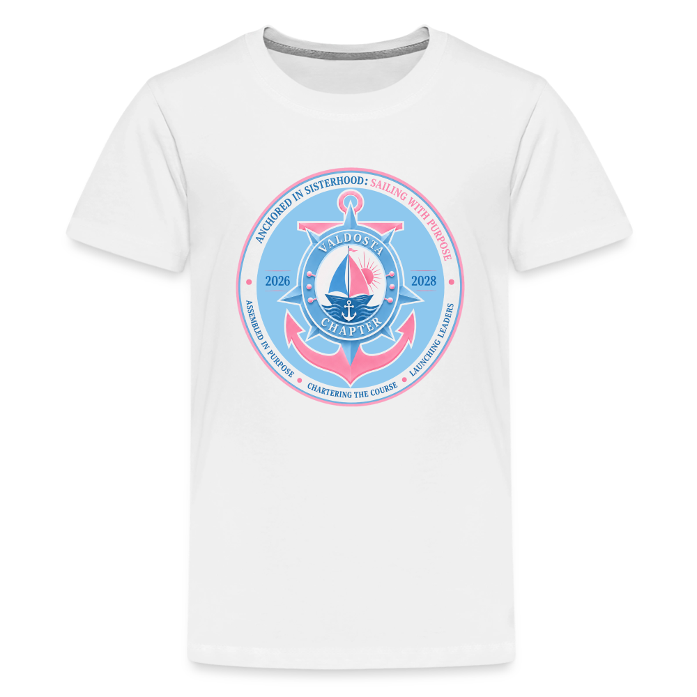 Valdosta JJOA 2026-2028 Theme Emblem Light Blue Kids' Premium T-Shirt - white