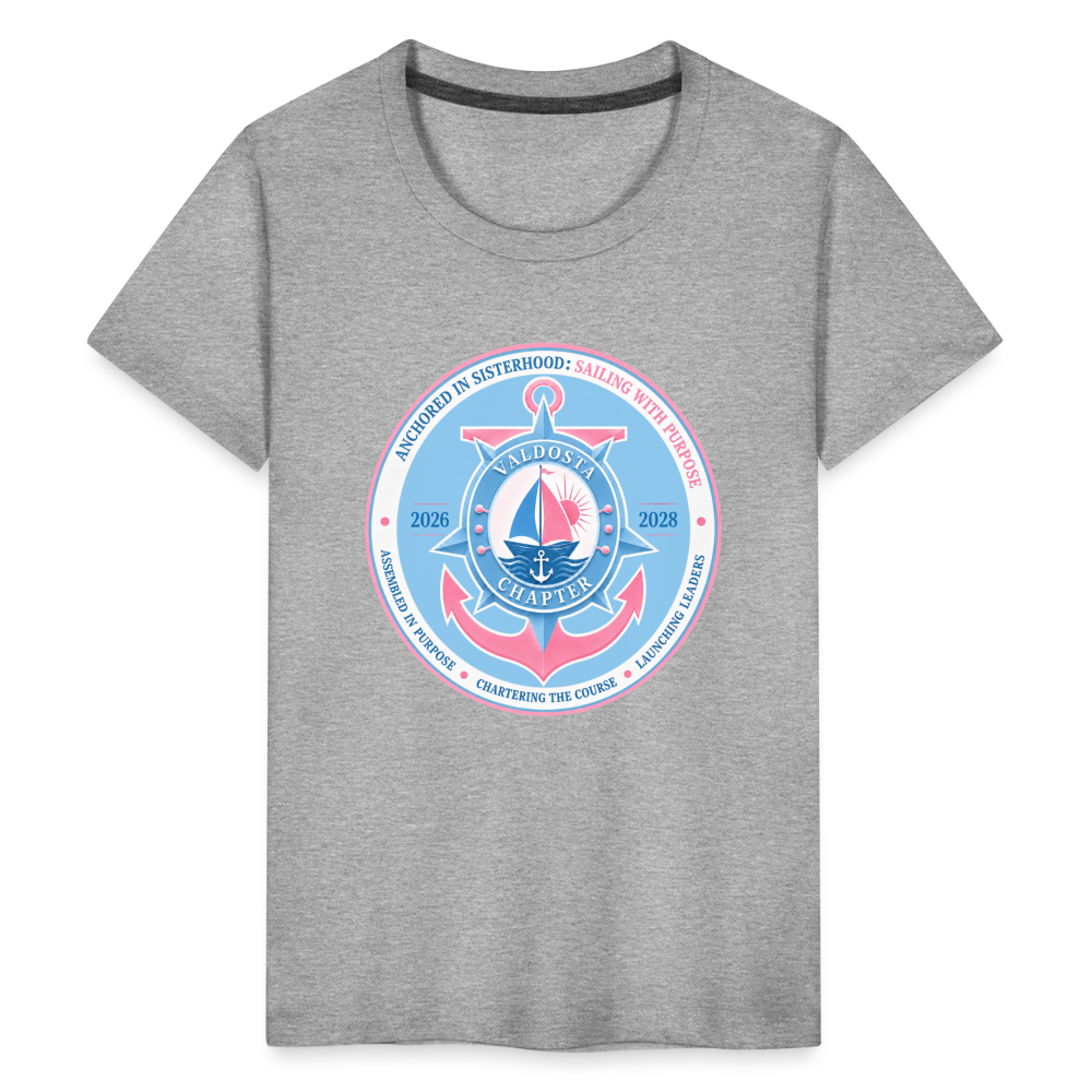Valdosta JJOA 2026-2028 Theme Emblem Light Blue Kids' Premium T-Shirt - heather gray
