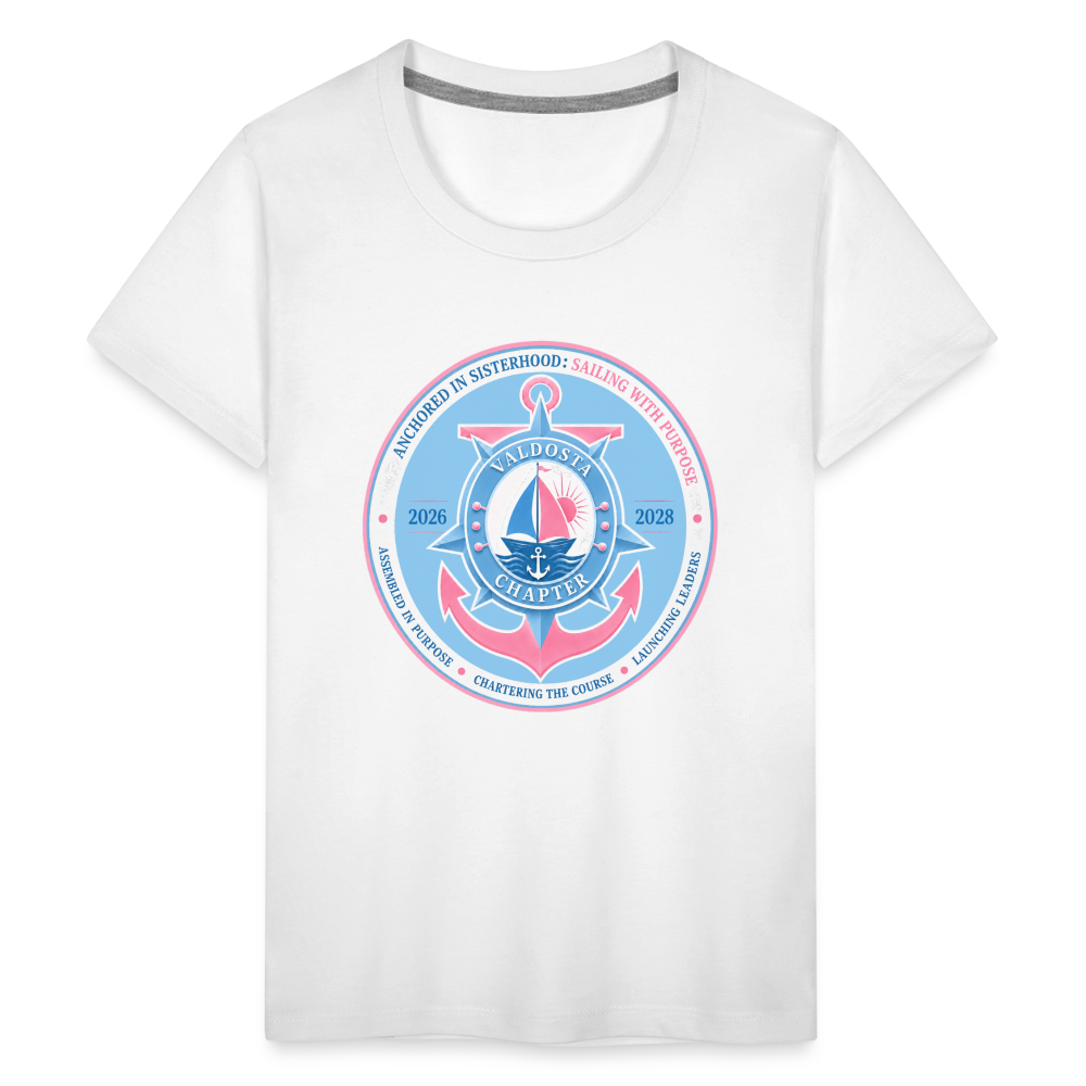 Valdosta JJOA 2026-2028 Theme Emblem Light Blue Kids' Premium T-Shirt - white