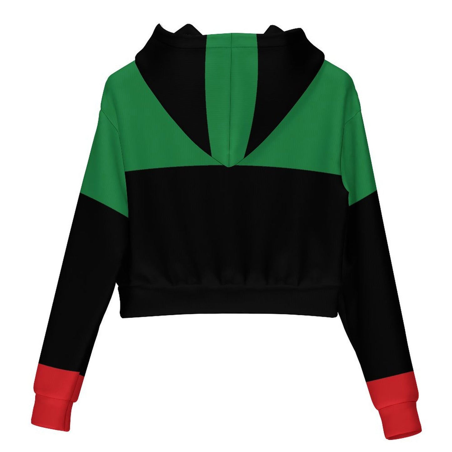 Pan African RBG Flag Cropped Hoodie for Women